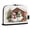 Watercolor Clipart Snowmen, variant on Standing Pencil Case with Base Large Capacity Stationery Pouch Pen Bag with Zipper for Women Men Christmas Deer with Greenery