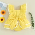 thumbnail image 2 of Bagilaanoe Newborn Baby Girl Rompers Fly Sleeve Bodysuit 6M 9M 12M 24M Infant Summer One Piece Jumpsuit, 2 of 7
