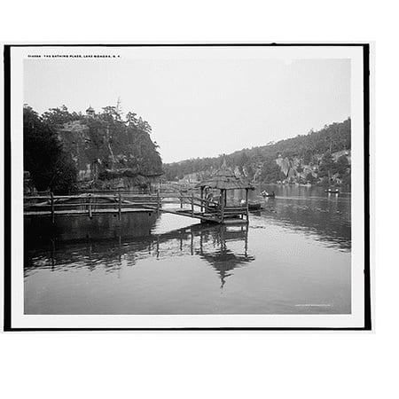 Historic Print, The Bathing place, Lake Mohonk, N.Y., 16" x 20"