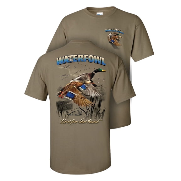 Follow the Action Waterfowl (Duck) Two-Sided Short Sleeve T-Shirt (XX-Large)