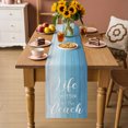 thumbnail image 4 of Table Runners 120 Inches Long Dress Scarves, Blue Summer Beach Farmhouse Coffee/Dining/Kitchen Table Decor Table Runner for Living Room, Coastal Vacation Blue Wooden 13x120 Inch, 4 of 9