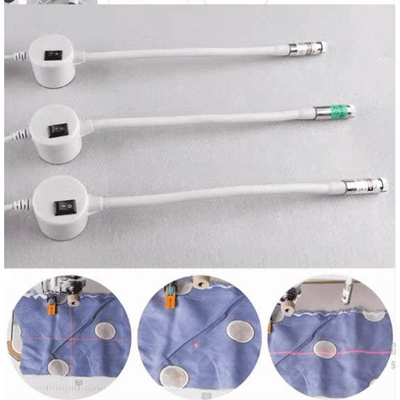 Laser Light for Sewing Machine: Gooseneck Sewing Machine Quilting Light, Laser Vision Sewing Guide Lights with Dot/Straight Line/Crosshair Projection for Precise Stitching（character，Dimmable version）