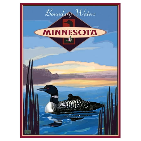 Minnesota Boundary Waters Loon Travel Art Print Poster by Joanne Kollman (9