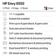 HP Envy 6552 Wireless All-in-One Color Photo Inkjet Printer, Scanner, Copier, 3mos Free Instant Ink