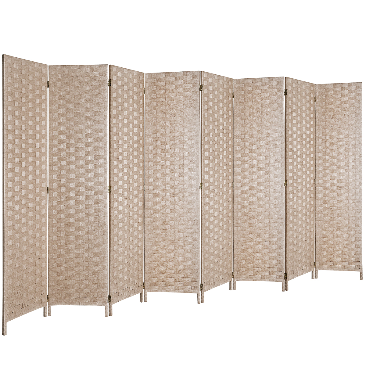 Freestanding Room Dividers Coffee Maxhonor 6 Panels Room Divider Double Hinged,Folding Privacy Screens 6 FT Tall/&Extra Wide Weave Fiber Room Divider with 2 Shelved