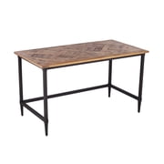 Southern Enterprises 52.5 Black and Brown Rustic Lawrenny Reclaimed Rectangular Desk