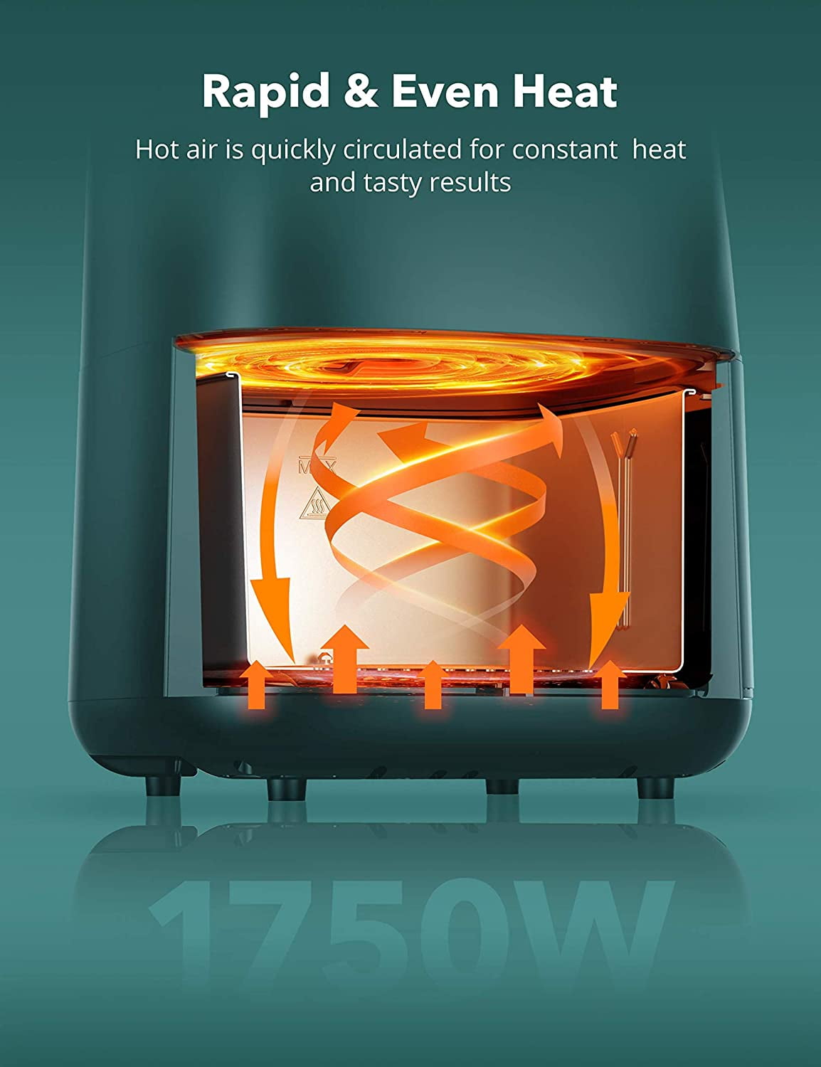 TaoTronics Air Fryer, Large XL 6 Quart 1750W Oven Ubuy الاردن