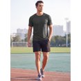 thumbnail image 2 of INSPIRE CHIC Men's Athletic T-Shirt Short Sleeve Crew Neck Running T-Shirts M Black, 2 of 5
