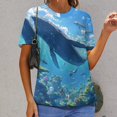 thumbnail image 3 of Ocean Life Adventure Women's Short Sleeve Tops Casual Blouses T Shirt, 3 of 7