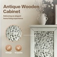 thumbnail image 5 of GZXS Retro Accent Cabinet in Antique Gray White, 55.12" Tall Kitchen Pantry with Hollow-Carved Doors & Adjustable Shelves & Storage Drawer, Perfect as Decorative Accent Piece & Practical Organizer, 5 of 10
