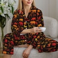 thumbnail image 4 of Goofa Animal Printed Women’s 2 Piece Pajama Set Super,Pajamas Women's Long Sleeve Sleepwear Soft Button Down Loungewear Pjs Lounge Set Nightwear-, 4 of 9