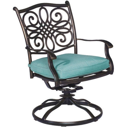 Hanover Traditions 9-Piece Aluminum Outdoor Dining Set, Blue