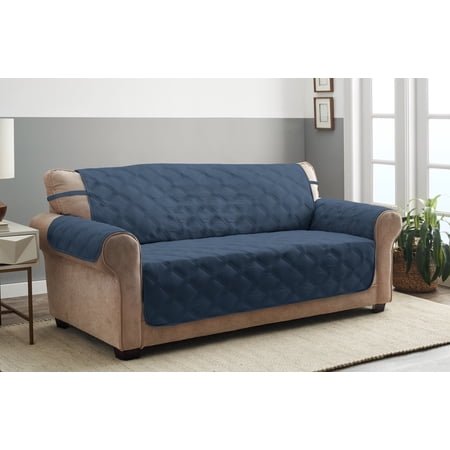 Innovative Textile Solutions 1-piece Hampton Diamond Secure Fit XL Sofa Furniture Cover  Blue