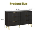 thumbnail image 2 of LUCKYELF Wooden Chest of Drawers, 6 Drawer Dresser, Modern Storage Cabinet with Drawer for Bedroom, Living Room, Study, Black, 2 of 7