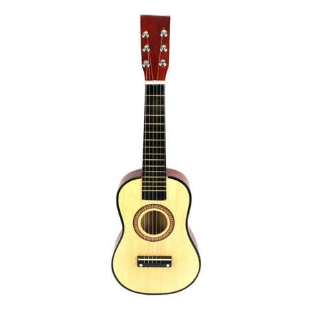 Natural Colored Classic Rock 'N' Roll 6 Stringed Acoustic Guitar Toy Guitar Musical Instrument for Kids, Includes: Guitar Pick & Extra Guitar String