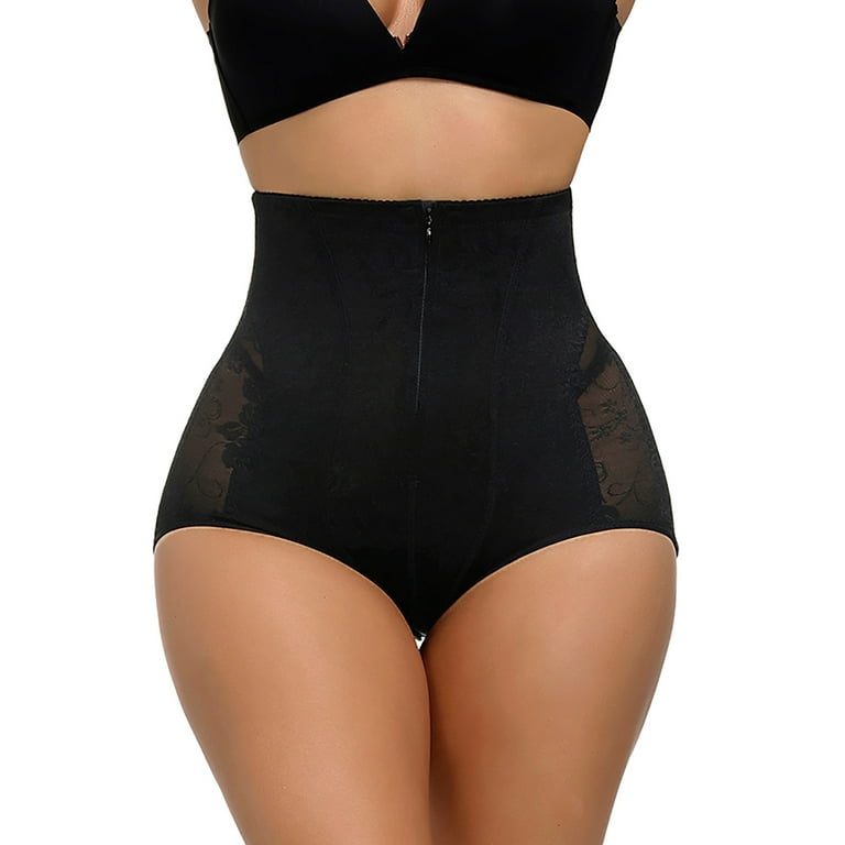 MRULIC shapewear for women tummy control Women's high waist and buttocks  tucking waist shaping pants Black + L