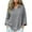 Gray, variant on Womens 3/4 Bell Sleeve Tops Lapel Loose Fit Pullovers Summer Casual Tunic Blouses Boho Beach Vacation Clothes