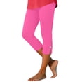 thumbnail image 2 of Capri Leggings Womens Knee and Ankle Length Leggings for Petite Women Plus Size Pull on Stretch Summer Lightweight Pants Hot Pink S, 2 of 6