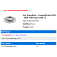 thumbnail image 2 of Rear Brake Rotor - Compatible with 2005 - 2010 Volkswagen Jetta 2.5 2006 2007 2008 2009, 2 of 2