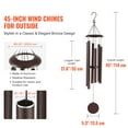thumbnail image 2 of KFFKFF Outdoor Wind Chimes, 45 inches, Rich Sound Wind Chimes with 6 Tubes, Distinctive Large Commemorative Wind Chimes for Anniversary,Remarkable Exterior Decoration for Your Terrace,Backyard,Bronze, 2 of 9
