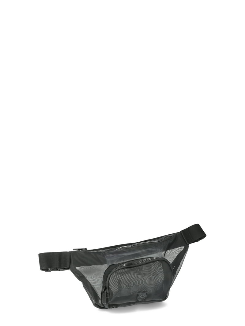 Reebok Women's Black Fanny Pack Bag, Crossbody Strap, 2 Zipper