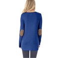thumbnail image 2 of Women's New Round Neck Long Sleeve Button Patch Decorative Ladies T-shirt, 2 of 2