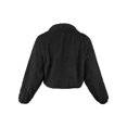 thumbnail image 2 of A2Y Women's Cute Sherpa Fuzzy Two Zipper Pockets Front Details Crop Jackets Black M, 2 of 4