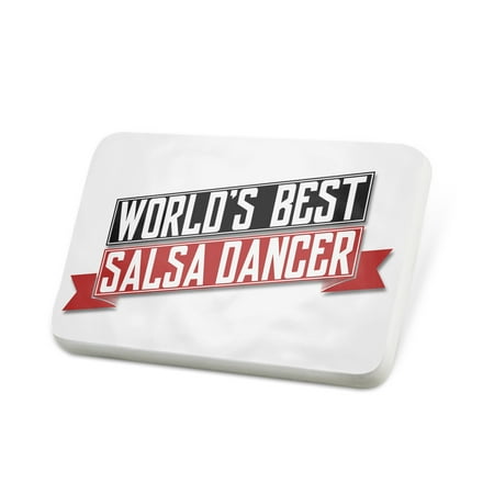 Porcelein Pin Worlds Best Salsa Dancer Lapel Badge –