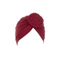 thumbnail image 2 of Minnieouse Turbante tejido nudo estilo étnico musulmán Hijab sombrero Donut cubierta diadema gorras Bonnet decoración del cabello para mujeres Sombreros Rojo Minnieouse AP011270-01B, 2 of 6