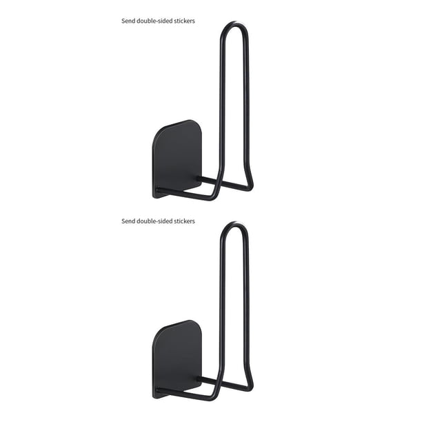 Yuarrent Estante de almacenamiento para cocina, soporte para pañuelos colgantes montado en la pared, organización de baño para el hogar, marco de Estante de película negro 2piezas Yuarrent CBP061981