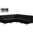 thumbnail image 4 of Meridian Furniture Alina Sectionnel Modulaire en Velours Noir, 4 of 17