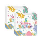 Lksixu Easter Decorations Easter Paper Towel Heavy Duty Easter Dinnerware Sets with Easter Eggs Bunny for Spring Holiday Easter Party Supplies Disposable Paper Towel 20Pcs Spring Decor for Home Party