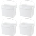 thumbnail image 7 of 4 Packs Plastic Food Storage Bucket with Lid, 5 Gallon Airtight Plastic Buckets with Handles, White, 7 of 7