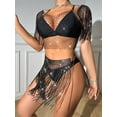 thumbnail image 2 of KelaJuan Women's Mesh Tank Tops Diamond Hollow Out See Through Tassel Tops for Club Rave Outfit, 2 of 6