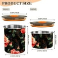 thumbnail image 3 of Red Rose Flowers Floral Airtight Coffee Bean Canister 17oz Food Storage Containers with Lids For Gournd, Tea, Sugar, Flour, Rice, Cereal, Candy Cookie Jar, 3 of 8