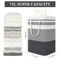 thumbnail image 7 of UPMORE 2-Pack 75L Laundry Hamper Large Collapsible Laundry Baskets, Freestanding Waterproof Clothes Hamper with Easy Carry Handles in Laundry Room Bedroom Bathroom College Dorm Toy Storage, 7 of 7