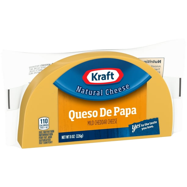 Kraft Queso De Papa Mild Cheddar Cheese Block, 8 oz Wrapper Walmart