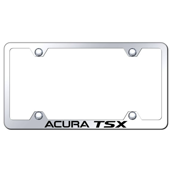 Acura TSX Laser Etched Logo Stainless Steel Wide Body License Plate Frame (Chrome)