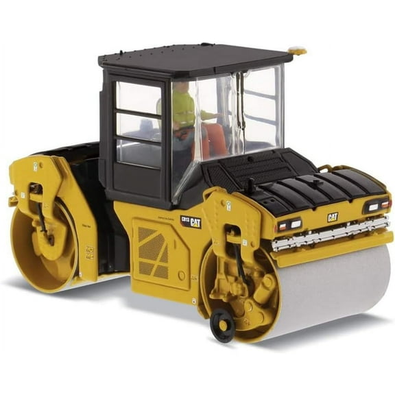 CAT Caterpillar CB-13 Tandem Vibratory Roller with Cab and Operator High Line Series 1/50 Diecast Model by Diecast Masters 85595
