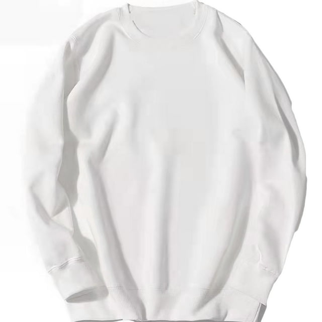 Yuyuzo Chandail à Col Rond pour Hommes Manches Longues Ample Décontracté Sport Couleur Unie