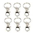 thumbnail image 1 of 10pcs Metal Swivel Lobster Clasp Keychain Trigger Buckle Snap Hook with Split Ring, 1 of 8