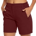 thumbnail image 2 of Axiiglly Cargo Shorts Women Mid Rise Straight Stretch Twill Pockets Hiking Shorts Outdoor Casual Travel Shorts Soft and Relaxed, S-2XL, 2 of 9