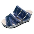 thumbnail image 1 of B91xZ Sandales Classiques à Plateforme pour Femmes Sandales de Récupération Sandales de Douche Chaussures, Bleu 7, 1 of 5