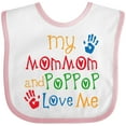 thumbnail image 3 of Inktastic Mommom and Poppop Love Me Boys or Girls Baby Bib, 3 of 4