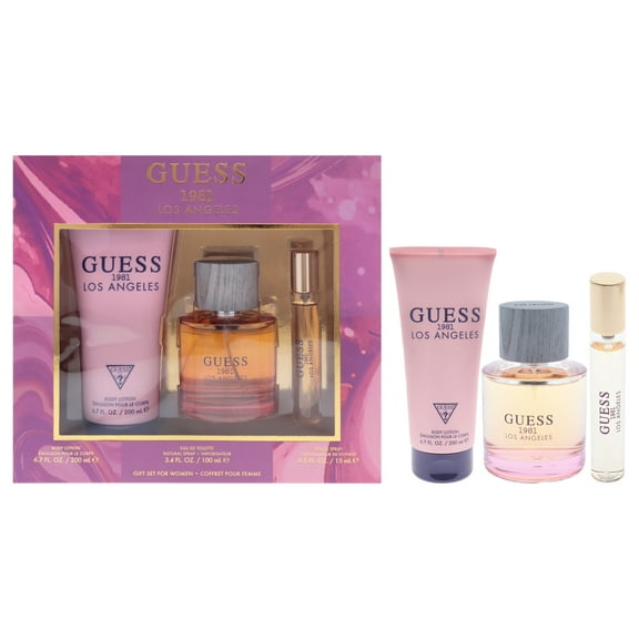 Guess Guess 1981 Los Angeles , 3 Pc Gift Set 3.4oz EDT Spray, 0.5oz EDT Spray, 6.7oz Body Lotion