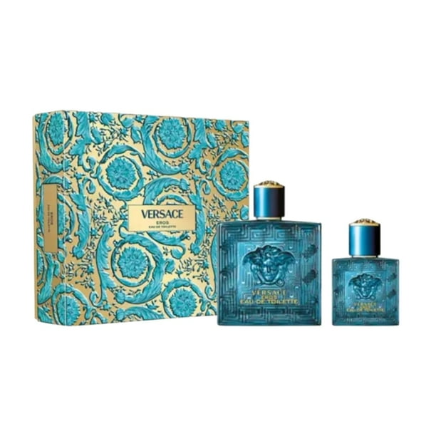Set de fragancias Versace Eros de 3.4 oz + 1 oz EDT para hombre