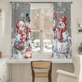 thumbnail image 3 of Christmas Snowman Sheer Curtains 72 Inches Long, Winter Xmas Snowflakes Cardinal Grey Light Filtering Window Curtains for Living Room, Rod Pocket Voile Sheer Curtain Drapes, 52"Wx72"L, 2 Panels, 3 of 9