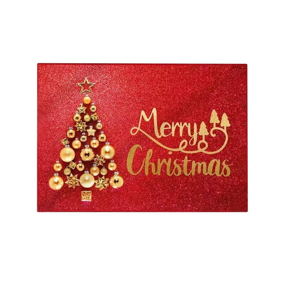 PEIBang Christmas Bath Mat Christmas Bathroom Decor,Non-Slip Absorbent Washable Xmas Bath Rugs for Xmas Holiday Home Bathroom Decor