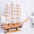 thumbnail image 2 of Wooden Art Sailboat Model, Vintage Decor, Unique Statue Tabletop, Wood Decor for Tabletop, Home, Office, Living Room, Nautical Decoration Reflecting Marine Life, Best Gift for Him or Her, 2 of 4
