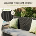 thumbnail image 3 of Lofka 4-Piece Outdoor Wicker Patio Furniture Set - All-Weather Rattan Sofa Set with Glass Coffee Table & Waterproof Cushions for Backyard, Porch, Garden, Light Gray  Cushion, 3 of 9